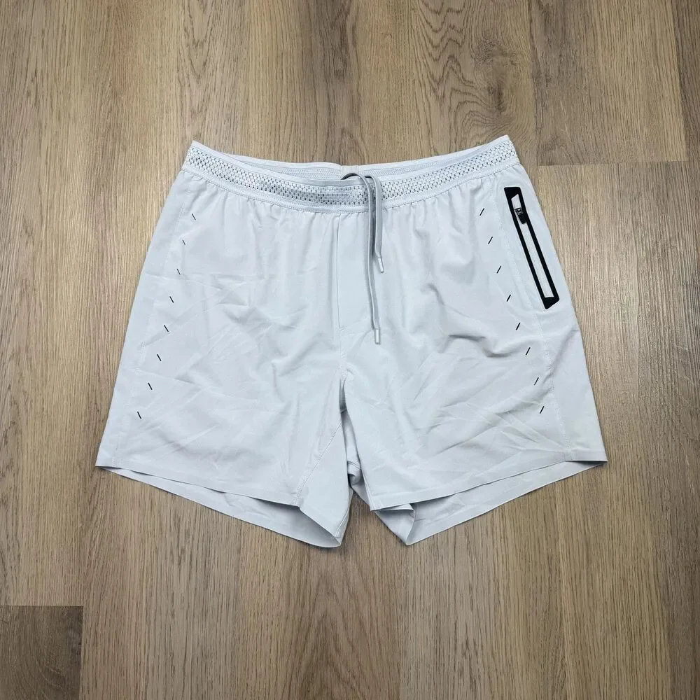 Ten Thousand Shorts Mens XL White Lined Running 5.5in Inseam Zip Pocket Athletic